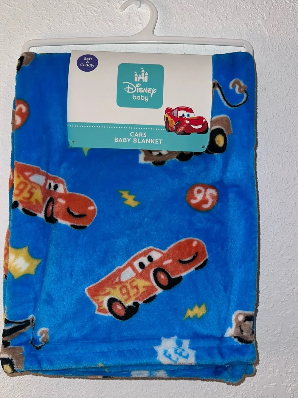 Brand New! Disney Cars Baby Lightning McQueen & Mater Plush Blanket 30inx40in